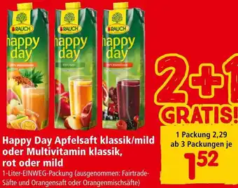 Interspar Happy Day Apfelsaft klassik/mild oder Multivitamin klassik, rot oder mild Angebot