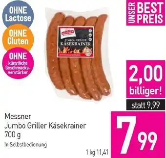 Sutterlüty Messner Jumbo Griller Käsekrainer 700 g Angebot