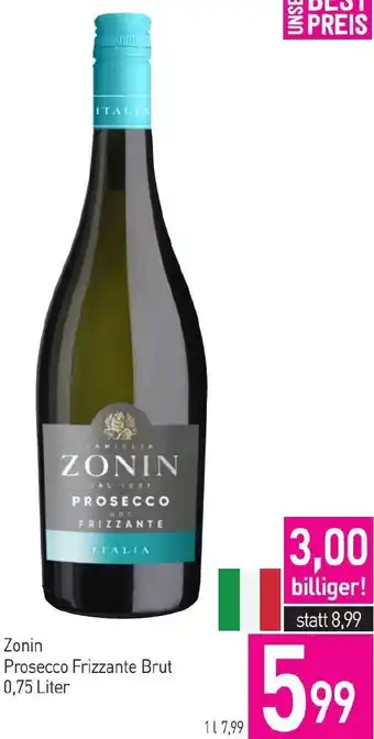 Sutterlüty Zonin Prosecco Frizzante Brut 0,75 Liter Angebot