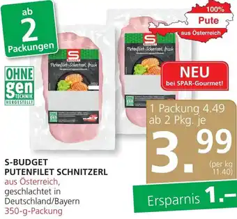 SPAR Gourmet S-BUDGET PUTENFILET SCHNITZERL Angebot
