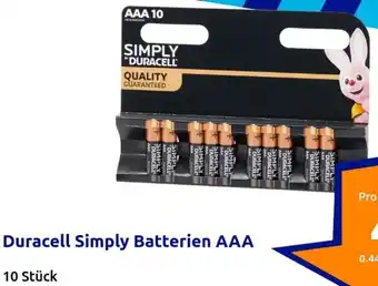 Action Duracell Simply Batterien AAA Angebot