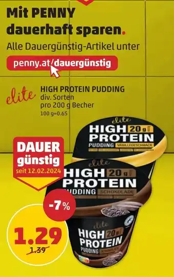 PENNY HIGH PROTEIN PUDDING 200g Angebot