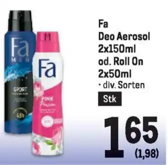Metro Deo Aerosol 2x150ml od. Roll On 2x50ml Angebot