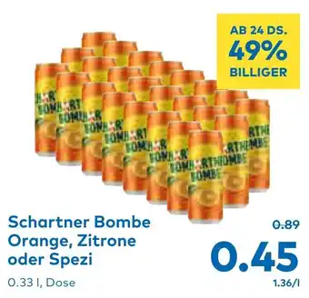 T&G Schartner Bombe Orange, Zitrone oder Spezi 0.33L Angebot