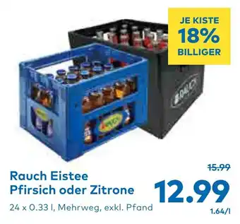 T&G Rauch Eistee Pfirsich oder Zitrone 24 x 0.33L Angebot