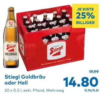 T&G Stiegl Goldbräu oder Hell 20 x 0.5L Angebot