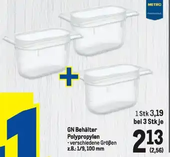 Metro GN Behälter Polypropylen Angebot