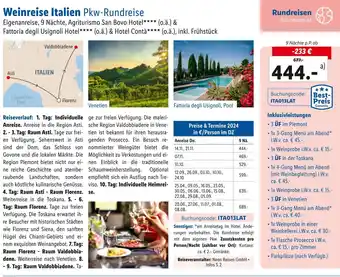 Lidl Reisen Weinreise Italien Pkw-Rundreise Angebot