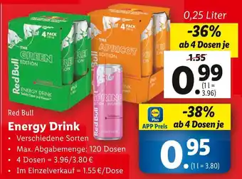 Lidl Energy Drink 0.25L Angebot