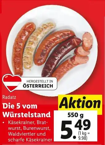 Lidl Die 5 vom Würstelstand 550g Angebot