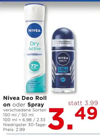 Unimarkt Nivea Deo Roll on oder Spray Angebot