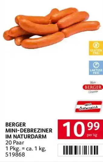 Transgourmet BERGER MINI-DEBREZINER IM NATURDARM Angebot