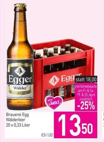 Sutterlüty Brauerei Egg Wälderbier 20 x 0.33 Liter Angebot