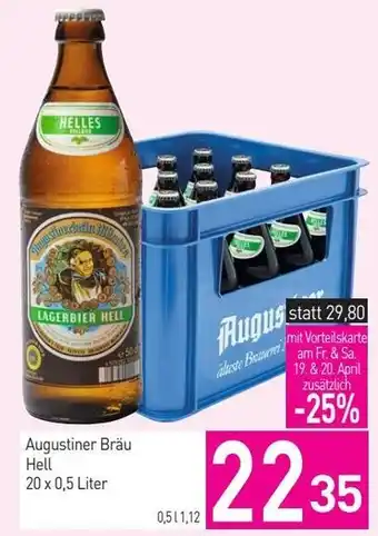Sutterlüty Augustiner Bräu Hell 20 x 0.5 Liter Angebot