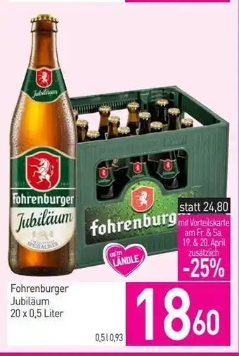 Sutterlüty Fohrenburger Jubiläum 20 x 0.5 Liter Angebot