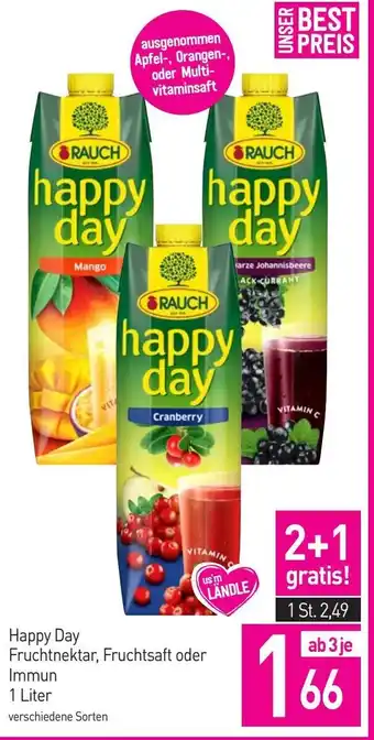 Sutterlüty Happy Day Fruchtnektar, Fruchtsaft oder Immun 1 Liter Angebot