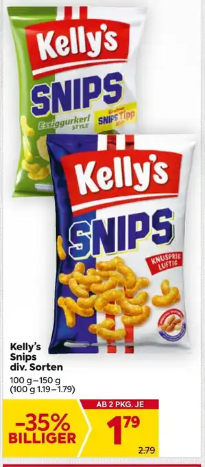 Billa Kelly's Snips div. Sorten 100-150g Angebot