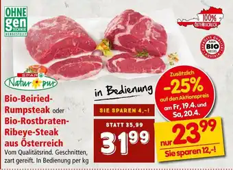 Interspar Bio-Beiried- Rumpsteak oder Bio-Rostbraten- Ribeye-Steak aus Österreich Angebot