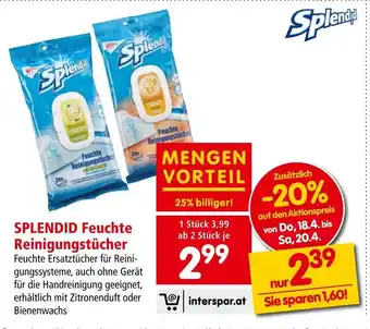 Interspar SPLENDID Feuchte Reinigungstücher Angebot