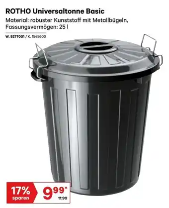 Lagerhaus Universaltonne Basic 25L Angebot