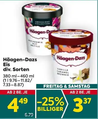 Billa Häagen-Dazs Eis div. Sorten 380ml-460ml Angebot