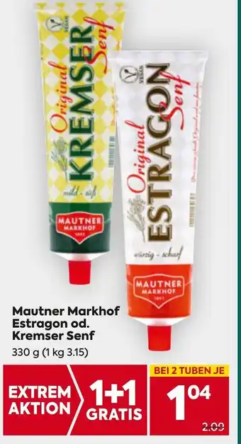 Billa Mautner Markhof Estragon od. Kremser Senf 330g Angebot