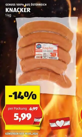 Hofer KNACKER 1 kg Angebot