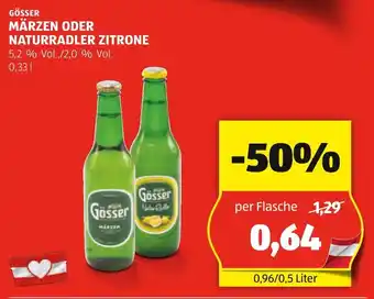 Hofer MÄRZEN ODER NATURRADLER ZITRONE 0.33L Angebot