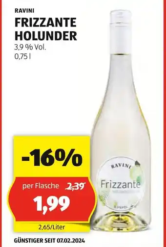 Hofer FRIZZANTE HOLUNDER 3,9 % Vol. 0.75L Angebot