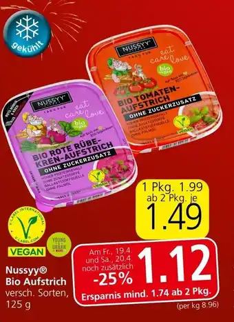 Spar Bio Aufstrich 125g Angebot