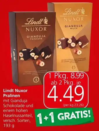 Spar Lindt Nuxor Pralinen 193g Angebot