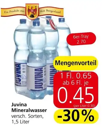 Spar Juvina Mineralwasser 1.5L Angebot