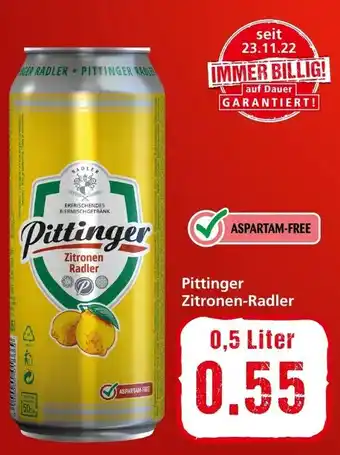 Spar Pittinger Zitronen-Radler 0.5L Angebot