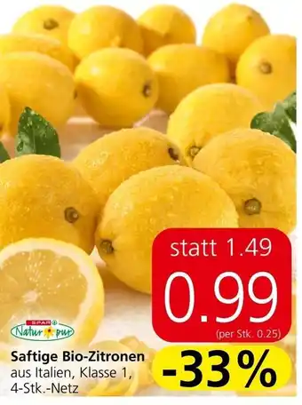 Spar Saftige Bio-Zitronen Angebot
