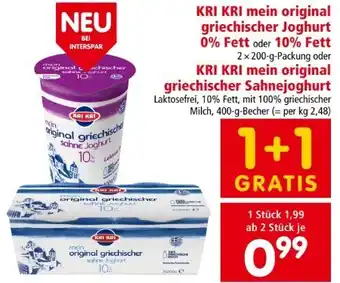 Interspar Original Griechischer Joghurt Angebot