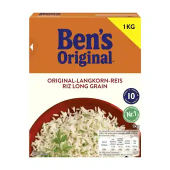 Unimarkt Ben's Original Reis 10, 20 Minuten oder Kochbeutel Unimarkt 1 Kilogramm 1 Packung Angebot