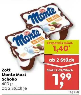 ADEG Zott Monte Maxi Schoko 400g Angebot