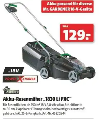 Hagebau Akku-Rasenmäher,1830 Li PXC Angebot