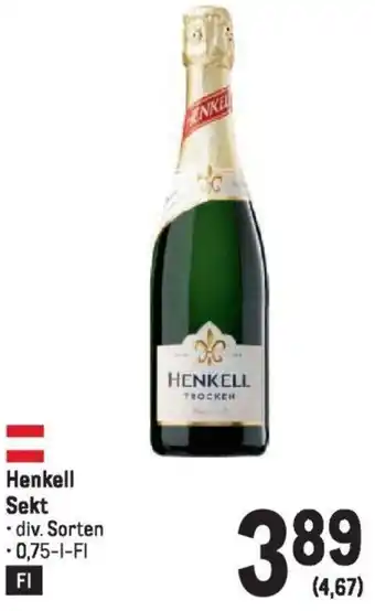 Metro Henkell Sekt 0.75L Angebot