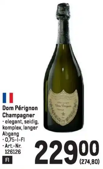 Metro Dom Pérignon Champagner 0.75L Angebot