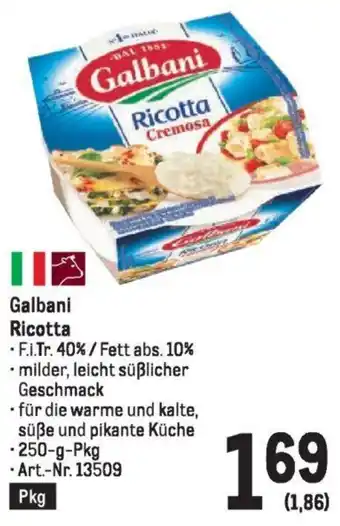 Metro Galbani Ricotta 250g Angebot