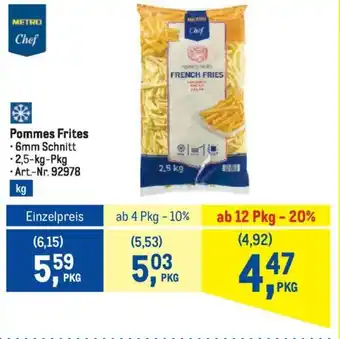 Metro Pommes Frites 2.5kg Angebot