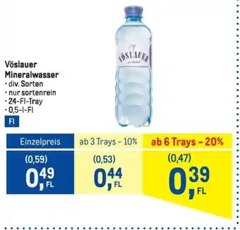 Metro Vöslauer Mineralwasser 0.5L Angebot