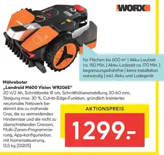 Hellweg WORX Mähroboter ,,Landroid M600 Vision WR206E Angebot