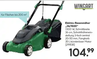 Hellweg WINGART Elektro-Rasenmäher 36/1500 Angebot