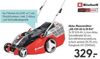 Hellweg Akku-Rasenmäher ,,GE-CM 43 Li M Kit Angebot