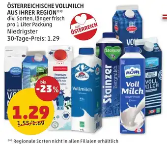 PENNY ÖSTERREICHISCHE VOLLMILCH AUS IHRER REGION Angebot