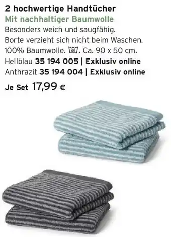 Tchibo Eduscho 2 hochwertige Handtücher Angebot