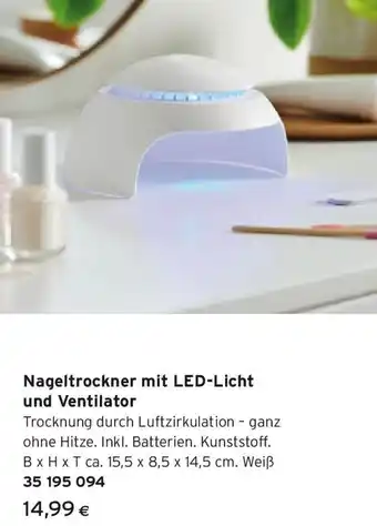 Tchibo Eduscho Nageltrockner mit LED-Licht und Ventilator Angebot