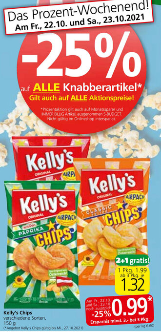 Eurospar Kelly's Chips Angebot